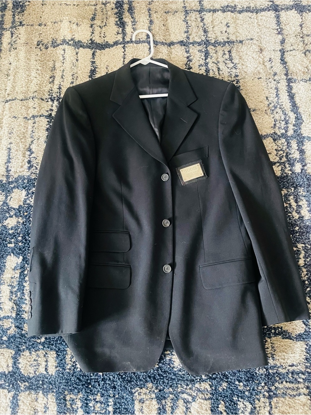 Gucci Black Men's Three-Button Tailored Blazer
